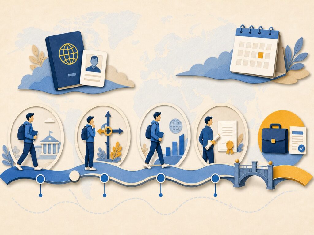 International student planning a degree, CPT and OPT timeline