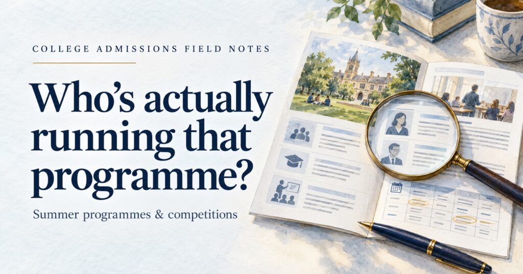 Who’s actually running that programme? A magnifying glass examines programme details.